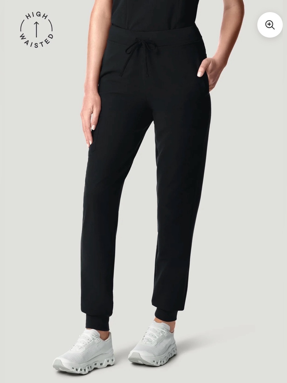High-Waisted Black Women’s Jogger Scrub Pants Mandala